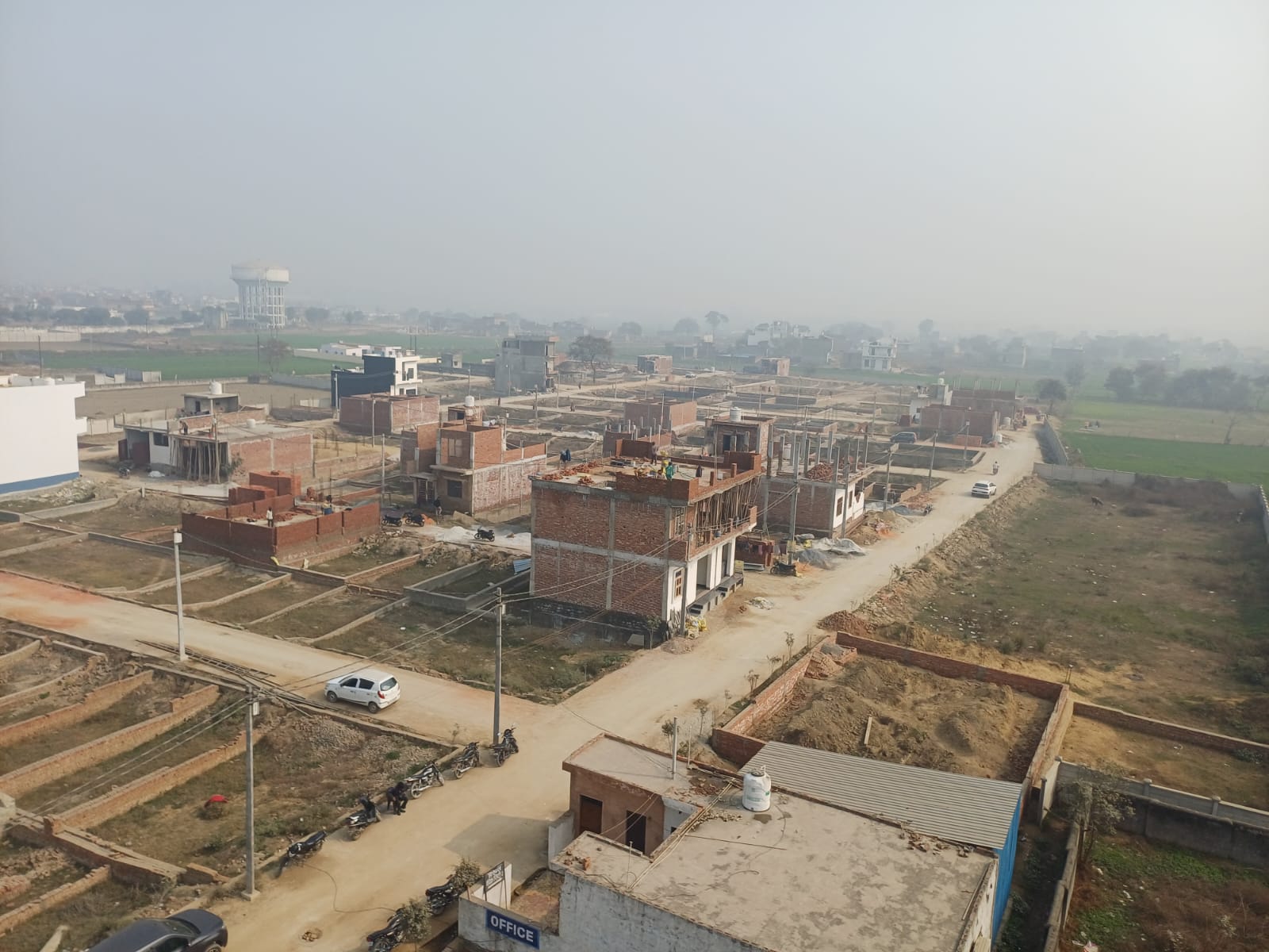 Wide view of developed community
